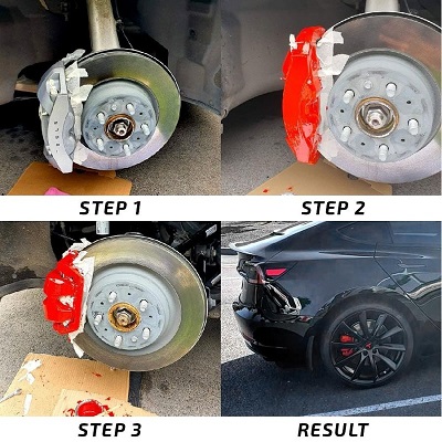 brake caliper painting before and after